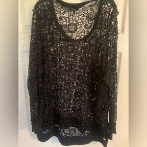 Lace sweatshirt, black, size 26/28